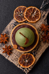 Easter sweet cake or tart in the shape of an egg