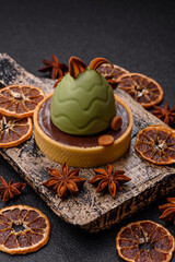 Easter sweet cake or tart in the shape of an egg