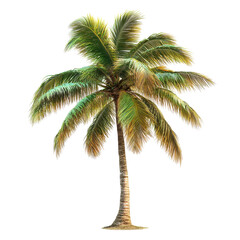 Obraz premium Majestic Palm Tree Isolated on Black Background Tropical Paradise Vacation Summer isolated on transparent background