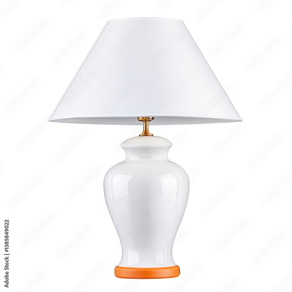 Poster elegant white table lamp with a simple white shade providing soft light in a minimalist and modern i