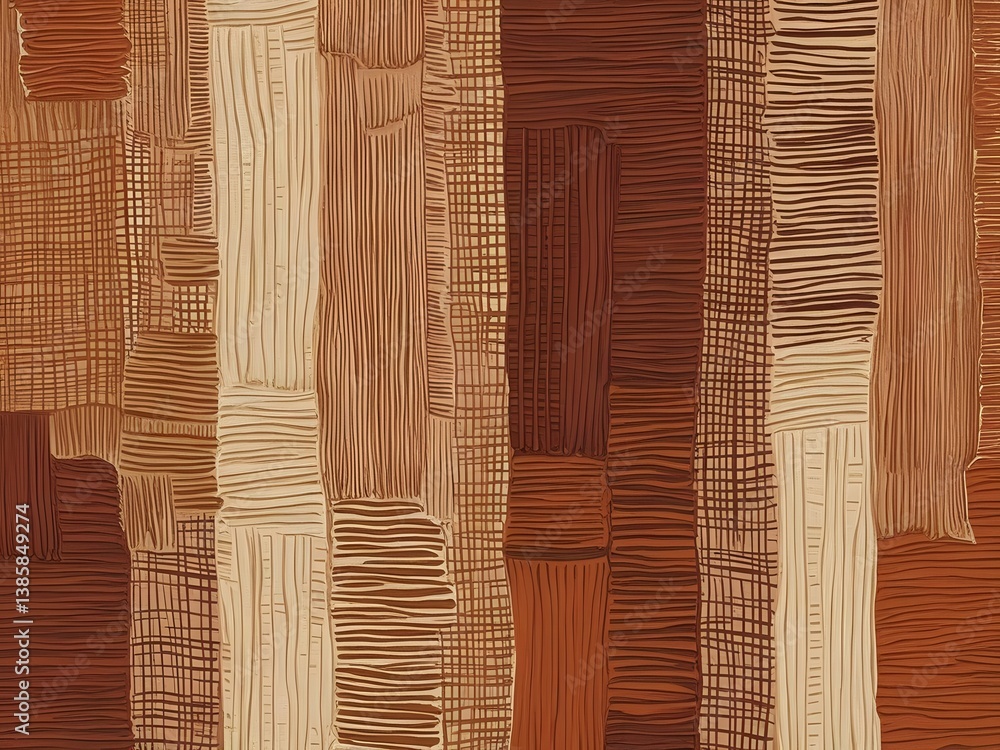 Aufkleber abstract earthy tone pattern with vertical bars and textured surface.