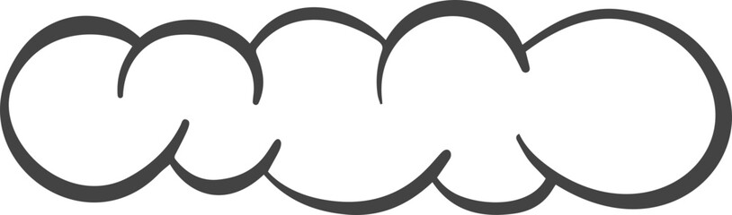 Abstract cloud shape. Funky playful element of graffiti soap suds. Retro blob of cartoon bubbles. Groovy outline manga smoke.