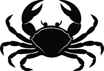 black crab isolated on white, vector illustration of a crab, black crab on white background.