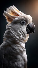 Obraz premium Close-up of colorful parrot macaw against a white background in tropical studio light showcasing exotic feathers