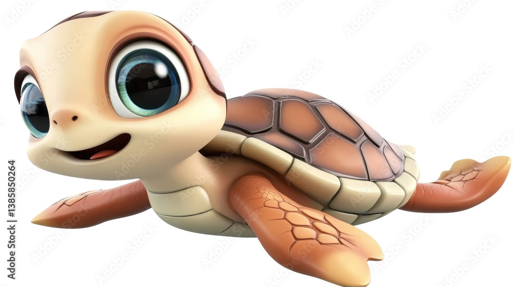 Poster close-up image of a turtle resting on a rock surrounded by nature capturing its unique features and 
