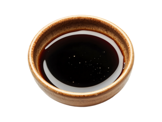 Bowl of soy sauce isolated on transparent background