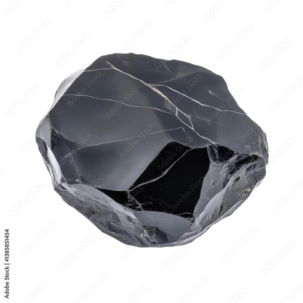 Poster stunning black diamond with intricate facets and brilliant reflection against a minimalist backgroun