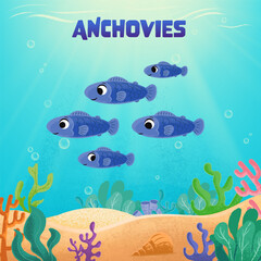 underwater world with fishes