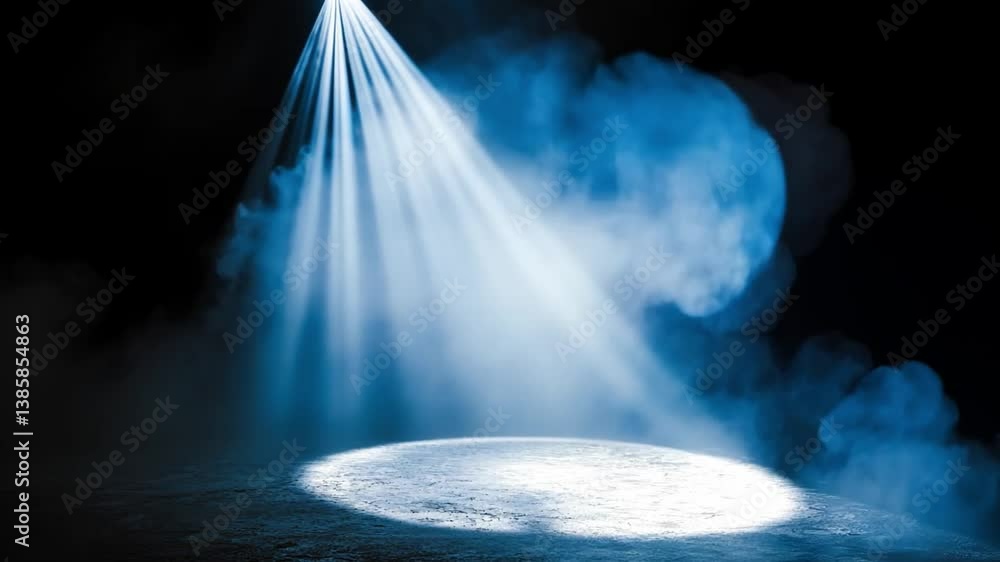 Aufkleber dramatic light beam illuminating fog on dark background with soft glow and ethereal atmosphere for c