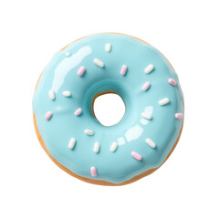 Delicious Light Blue Glazed Donut with Sprinkles