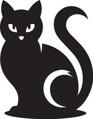 Cute black cat vector