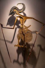 Wayang Kulitshadow puppet, representing Arjuna, Java Island, Indonesia, 19th century, painted wood...