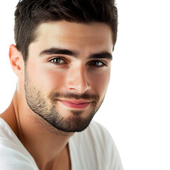 Obraz premium A Man with an Affectionate Expression Eyes Soft Isolated on Transparent Background