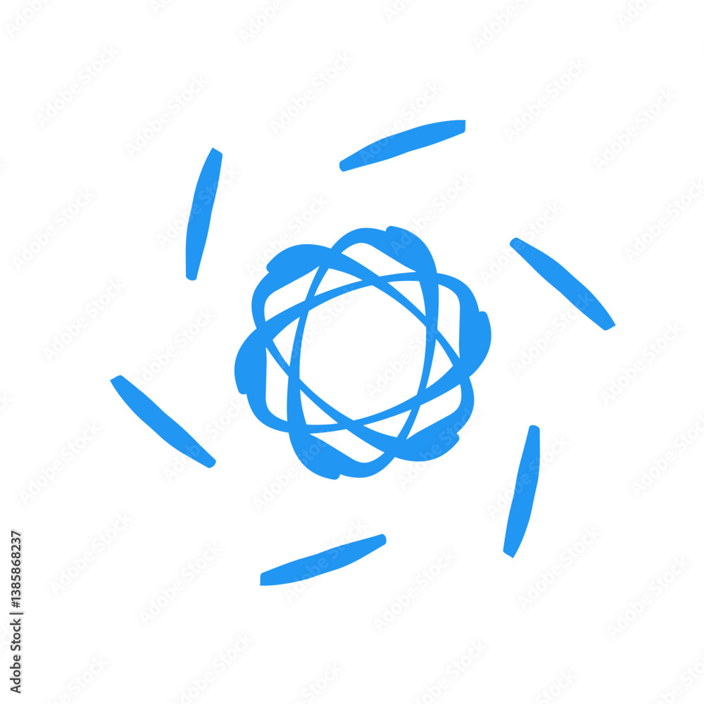 Poster blue vector icons and global symbols illustrate web communication concepts