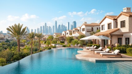 Fototapeta premium Luxurious villas overlooking a city