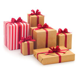 Gift boxes, gifts on a white background isolated.