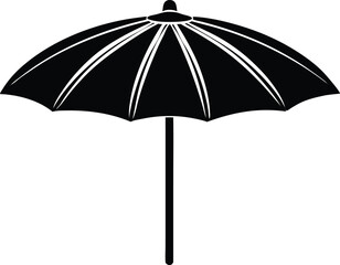 Obraz premium red umbrella silhouette vector icon isolated, red umbrella isolated on white, red umbrella on white background.