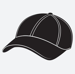cap silhouette vector art illustration, baseball cap vector illustration