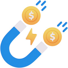 Money Attraction 3D Icon Illustration 