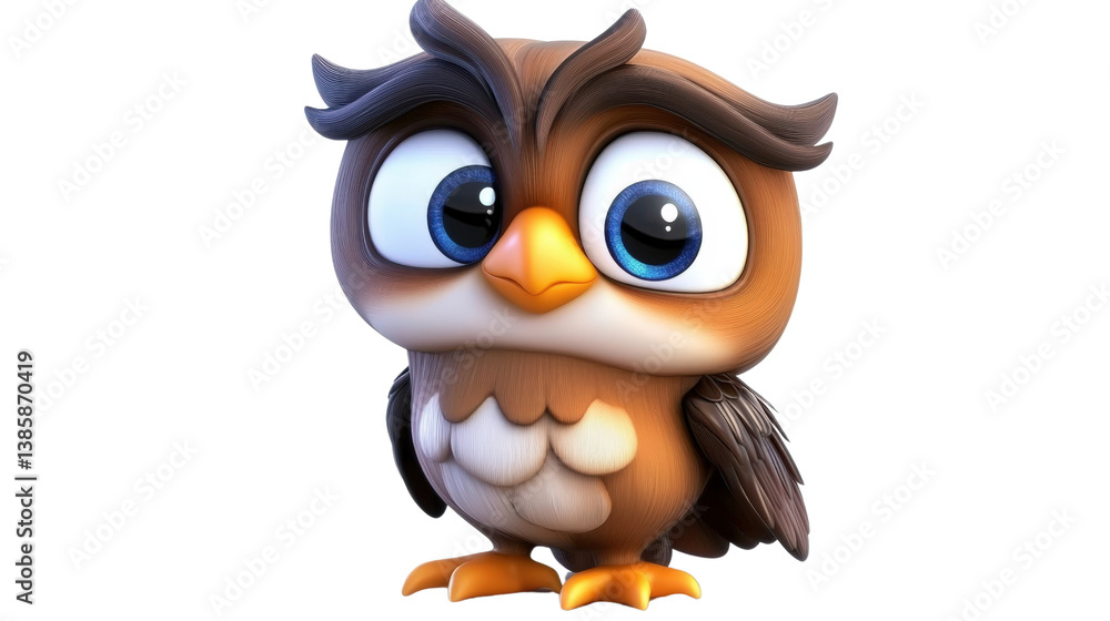 Poster captivating owl with large expressive eyes captured in detail to highlight its unique features and n