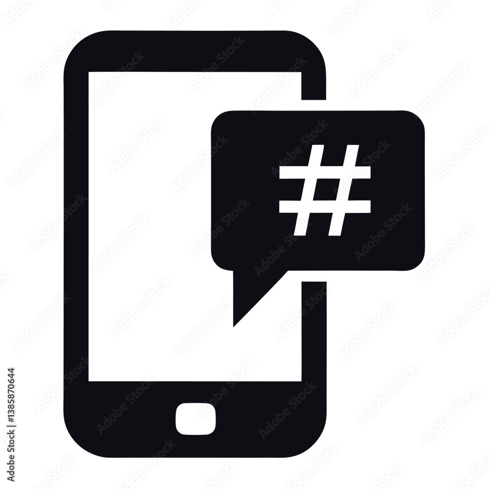 Poster smartphone screen displays a qr code icon for digital communication