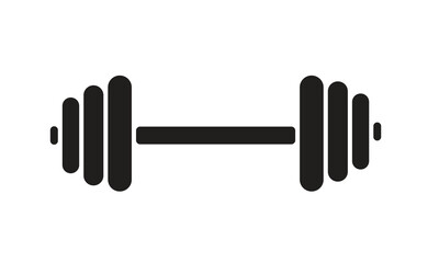 Dumbbell Silhouette vector on white background