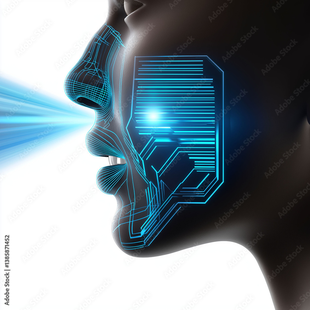 Aufkleber voice biometrics authentication ai. security privacy. identity data. recognition sound. human voice 