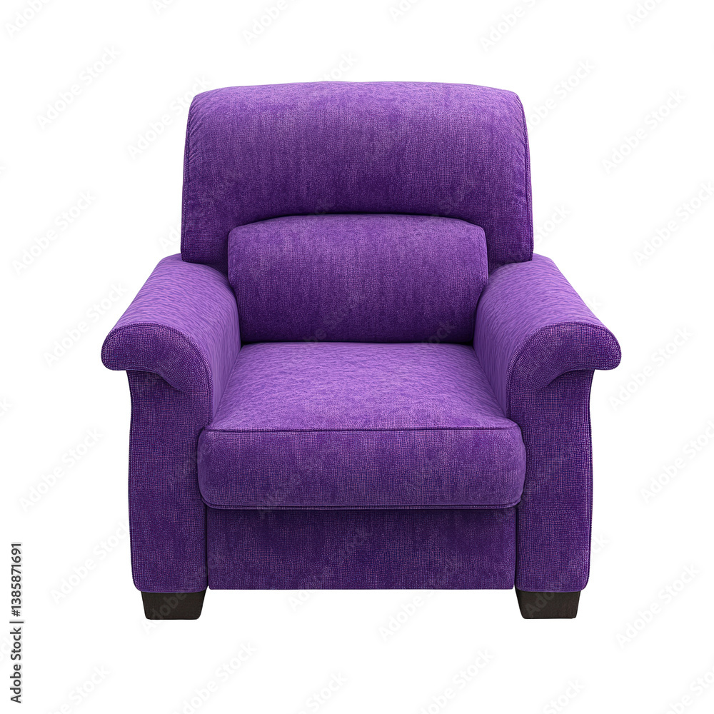 Poster stylish purple chair with contemporary design and soft fabric perfect for adding a pop of color to a