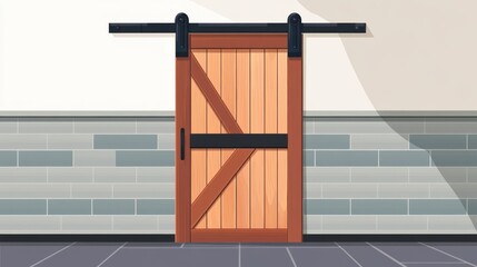 Modern Wooden Barn Door Design for Interiors
