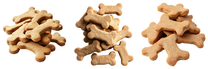Three panels of crunchy boneshaped dog treats.