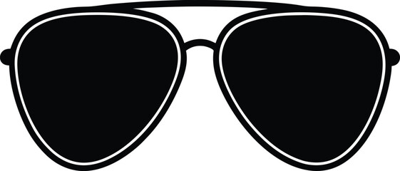 Aviator Sunglasses Silhouette Black Vector