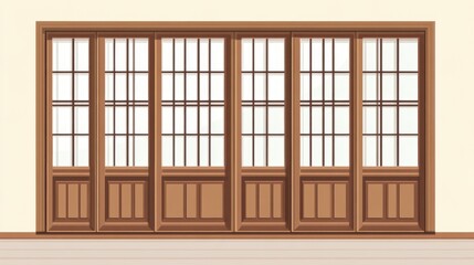 Elegant Wooden Doors with Glass Panels in Modern Room