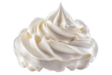 Swirled White Whipped Cream on Transparent Background, PNG