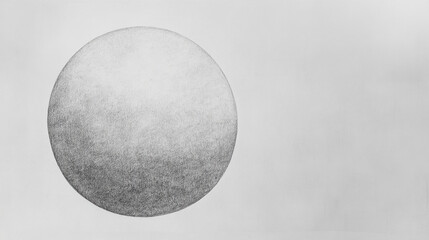 Naklejka premium Faint circle drawn with pencil on textured white pap