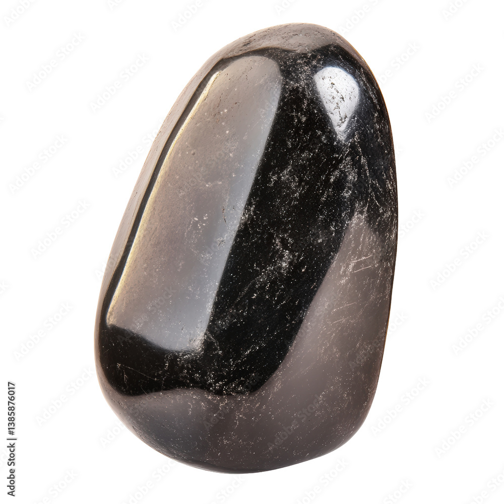 Poster a black and white stone with unique patterns and textures on a light background highlighting nature'