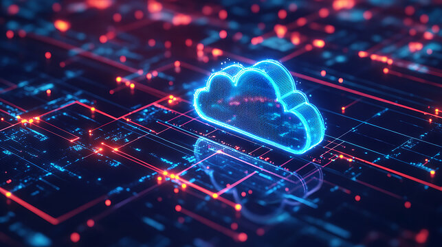 An AI powered system optimizing cloud infrastructure by analyzing resource usage, network conditions, and workload distribution to enhance cloud computing efficiency and scalability