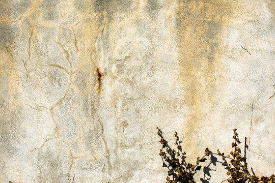 Weathered concrete exterior wall