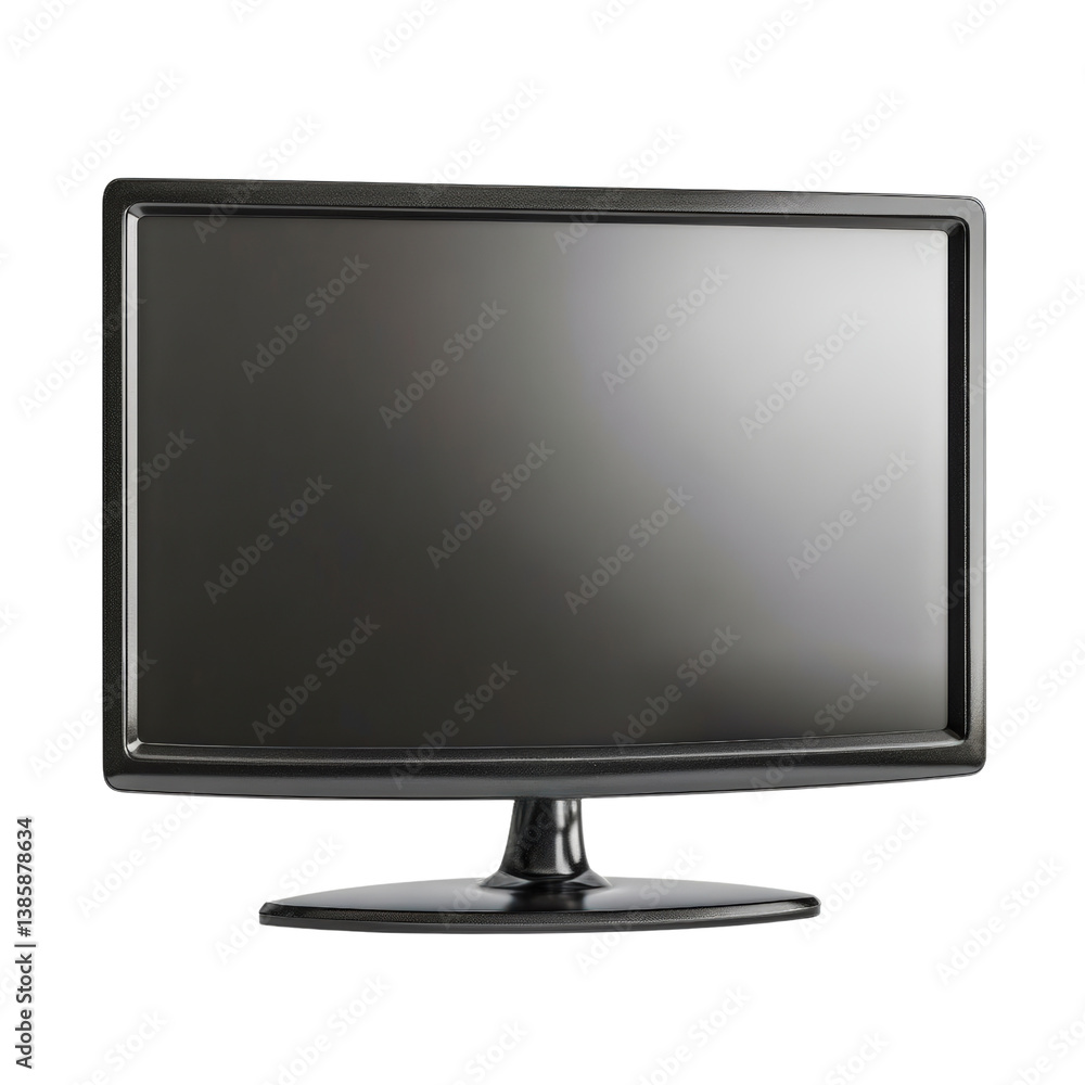 Poster sleek computer monitor displaying vibrant colors against a modern minimalistic workstation backgroun