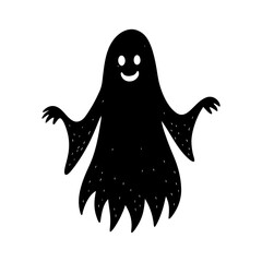 Halloween ghost cartoon silhouette