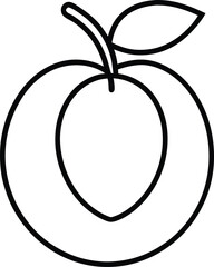 Apricot outline icon on white background