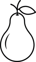 Pear outline icon on white background