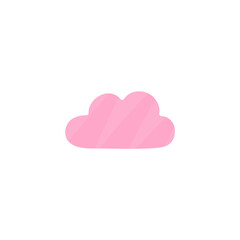 Pink clouds sticker. Vector trendy flat style. Cloud symbol for your web site design, logo, app, UI.