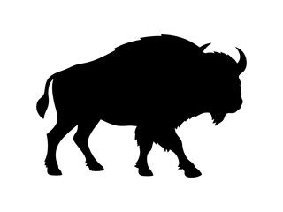 Bison silhouette vector flat illustration design.