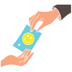 Fototapeta premium hand holding a credit card, Set of hands holding plastic credit card. Different gestures. Wireless payment concept. Online pay, Credit card money financial security for online shopping or online 