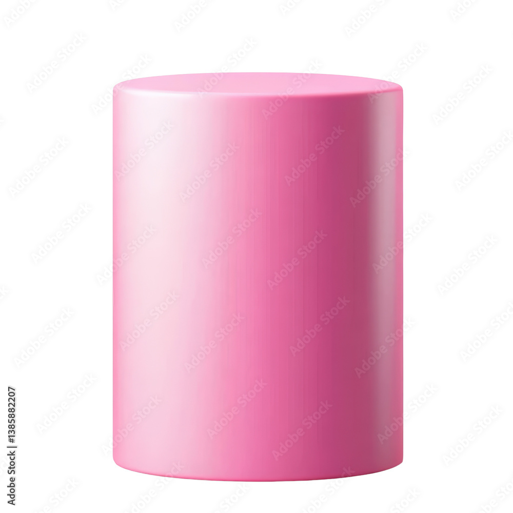 Poster bright pink cylinder object set against a neutral background adding a pop of color and style to any 