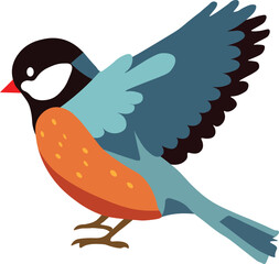 Most beautiful bird flying  clipart illustration silhouette with white background
