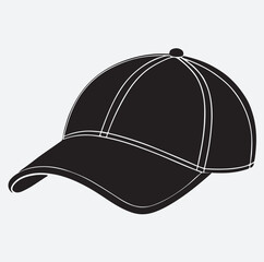 cap silhouette vector art illustration, baseball cap vector illustration