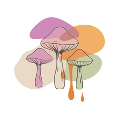 Mushroom art vector illustration icon