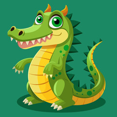 Printable crocodile vector – cartoon, clipart, and line art design for digital use.