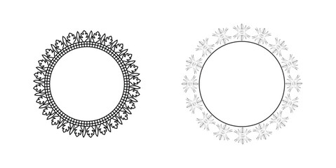 Set ornamental mandala rings collection